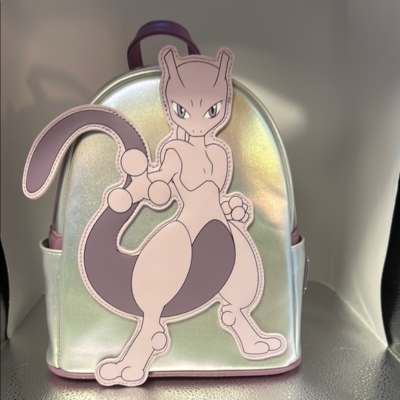 Disney Loungefly Pokeman Iridescent Backpack with Mewtwo Design - Picture 1 of 8